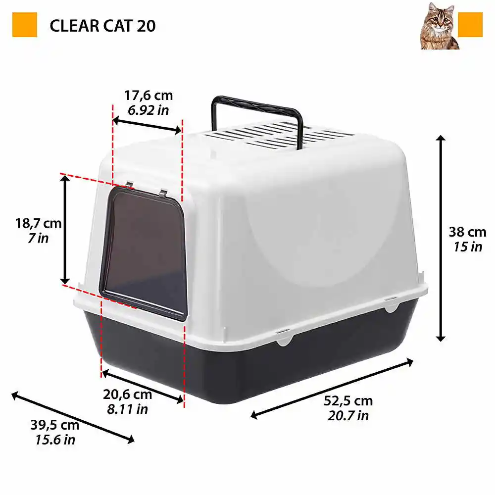 Ferplast Arenero Sanitario Gato Clear Cat 20 Negro