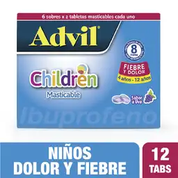 Advil Children Tabletas Masticables, Sabor a Uva X 12 Tabs