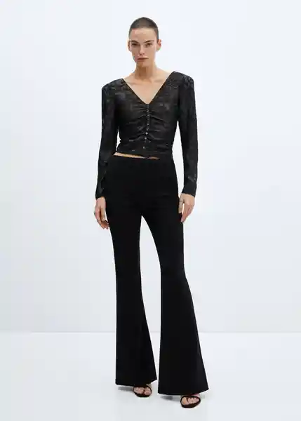 Blusa Gloria Negro Talla M Mujer Mango