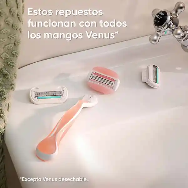 GILLETTE Venus Spa Repuesto Cuchilla de Afeitar Mujer Máquina de Afeitar Depilación Corporal con barras Humectantes 4 Uds