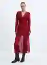 Vestido Roses Rojo Talla XS Mujer Mango