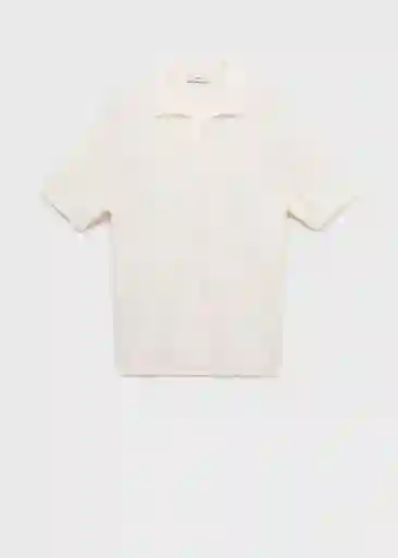 Camiseta Polo Fluid Offwhite Talla M Hombre Mango