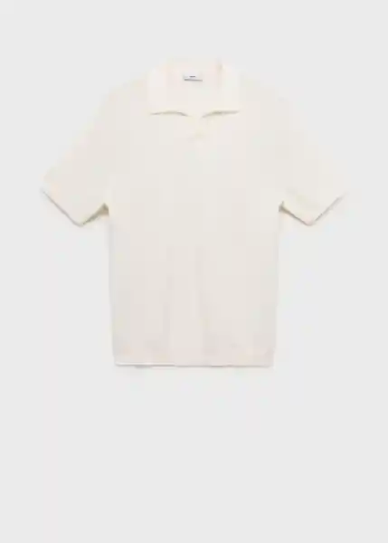 Camiseta Polo Fluid Offwhite Talla M Hombre Mango