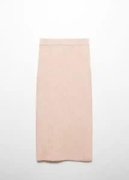 Falda Canet Rosa Pastel Talla L Mujer Mango