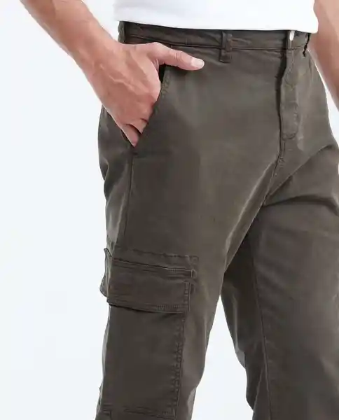 Pantalón Hombre Verde Olivo Ultraoscuro 36 Chevignon