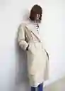 Gabardina Trench Taxi Piedra Talla 24 Mujer Mango