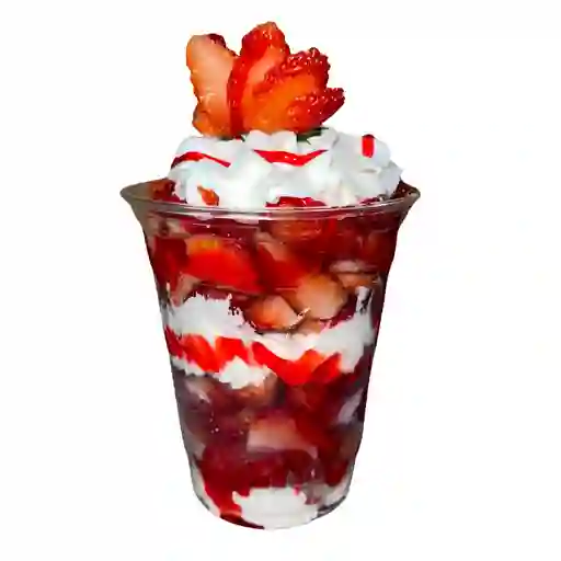 Postre de fresas con crema