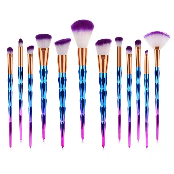 Set De Brochas Sirena Azul Morado