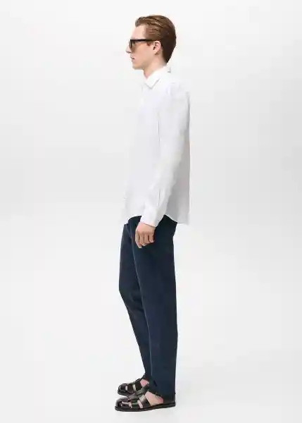 Camisa Parrot Blanco Talla S Hombre Mango