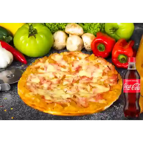 Pizza hawaiana + coca cola orig 600ml