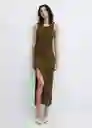 Vestido Cacao Khaki Talla L Mujer Mango