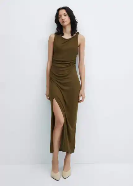 Vestido Cacao Khaki Talla L Mujer Mango