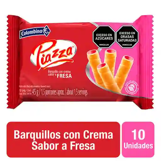 Piazza Barquillo con Crema Sabor a Fresa