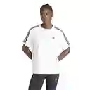 Adidas Camiseta 3 Stripe Tee Para Moda de Mujer Blanco Talla S