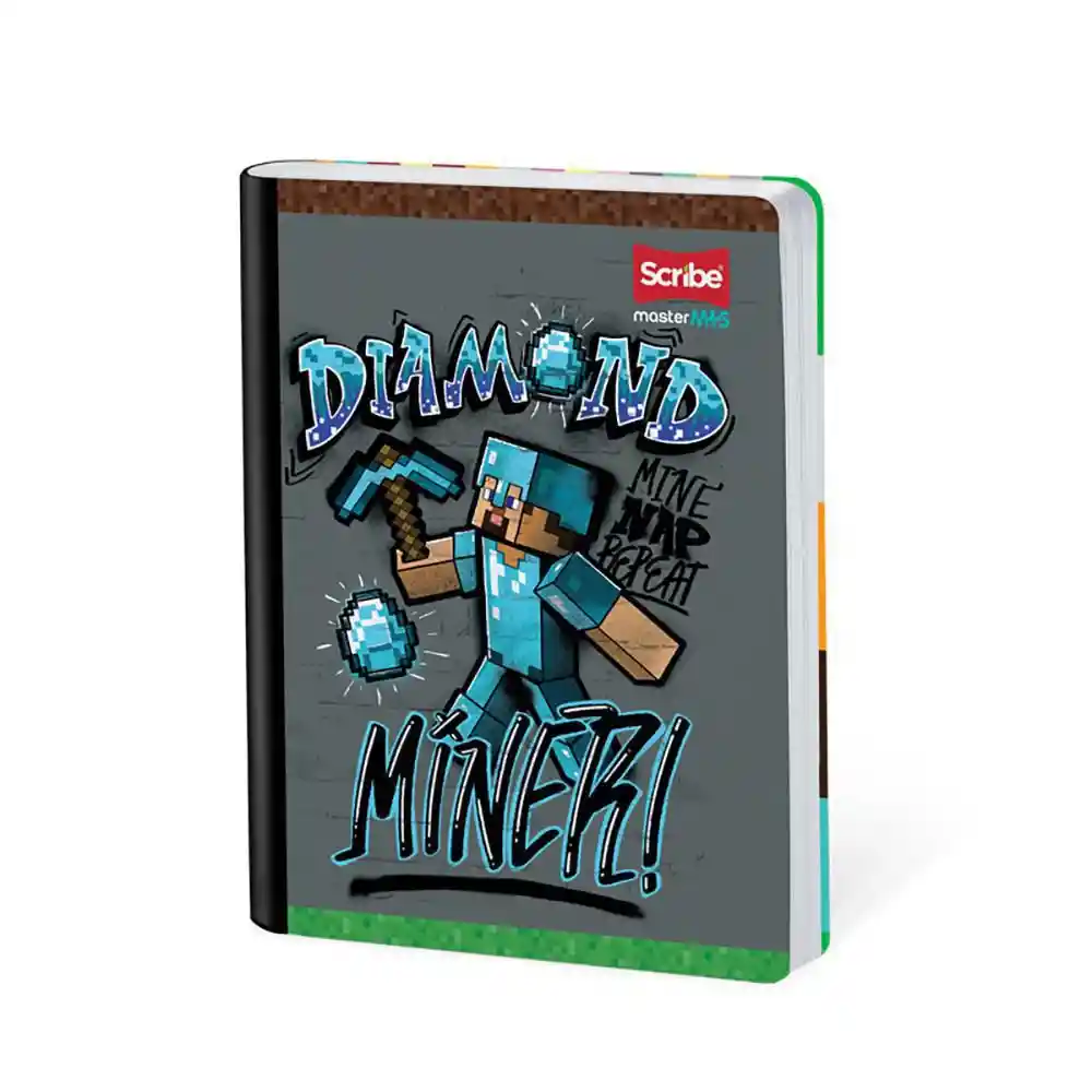 Cuaderno Minecraft Master Mas Doble Linea / Ferrocarril 100 Hojas Cosido Scribe