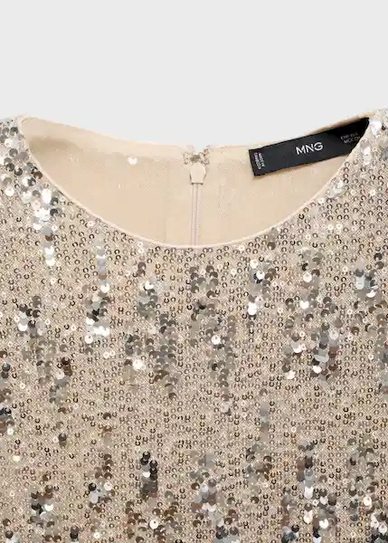 Camiseta Xlenjui Plata Talla M Mujer Mango