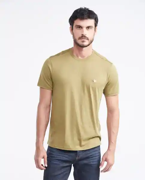 Camiseta Básica Masculino Verde Lagartija Oscuro T. S Chevignon