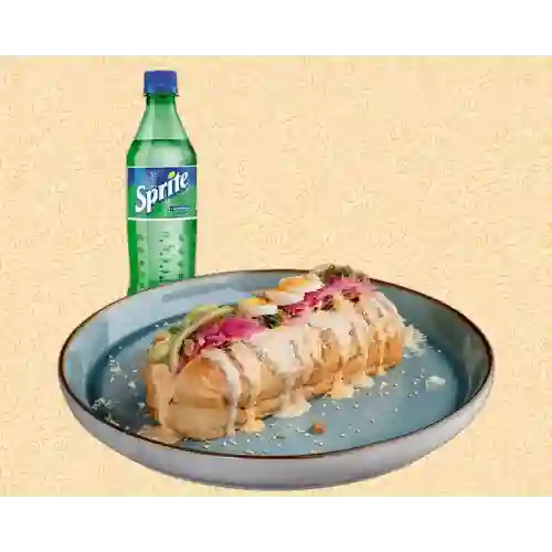 Perro birringa,bebida,acompañante