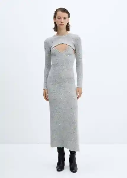 Vestido Fedra Gris Claro Vigoré Talla S Mujer Mango