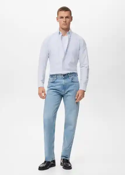 Camisa Kodak Celeste Talla M Hombre Mango