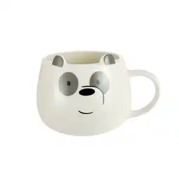 Miniso Mug de Cerámica Panda Mediano Blanco-Negro 390 mL