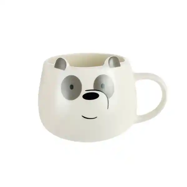 Miniso Mug de Cerámica Panda Mediano Blanco-Negro 390 mL