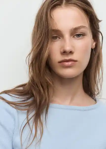 Saco Jersey Seeds Celeste Talla M Mujer Mango