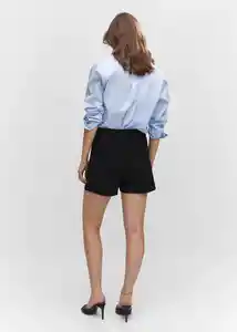 Short Fica Negro Talla 18 Mujer Mango