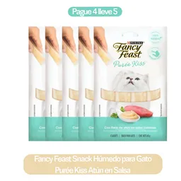 5 x Fancy Feast Snack Humedo Para Gato Purée Kiss Atun en Salsa