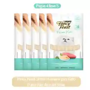 5 x Fancy Feast Snack Humedo Para Gato Purée Kiss Atun en Salsa