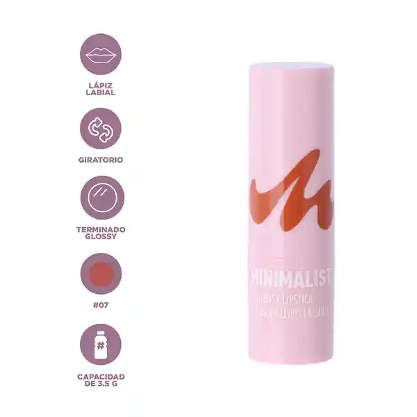 Lápiz Labial Brillante Serie Minimalist 07 Miniso