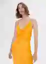 Vestido Griega Naranja Talla M Mujer Mango