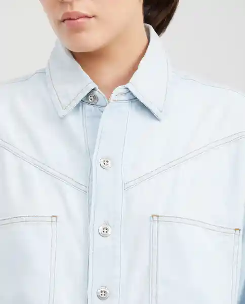 Camiseta Slim Fit Femenino Azul Cristalino Claro T L Chevignon