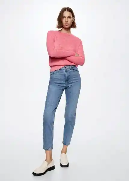 Jeans Newmom Tejano Medio Talla 54 Mujer Mango