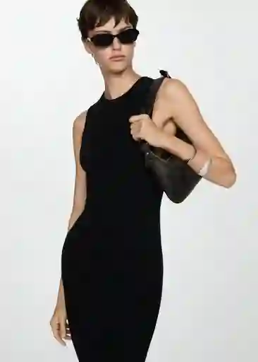 Vestido Fine Negro Talla M Mujer Mango