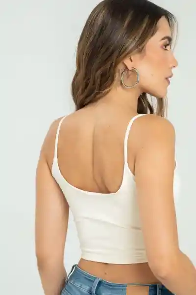 Crop Top Tiras Malibu Color Marfil Talla XS Ragged