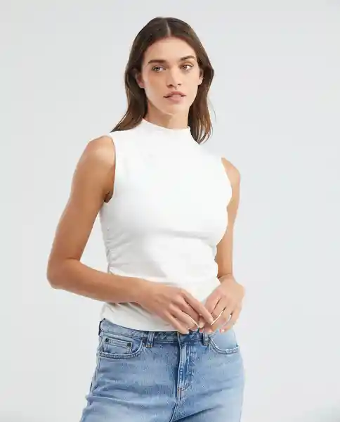 Camiseturtleneck Tank Top Crudo Prístino Claro Talla Xs Mujer Chevignon