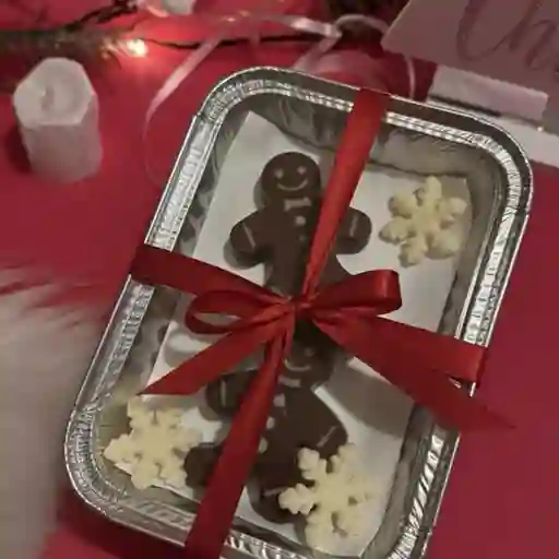 Helado con brownie de navidad