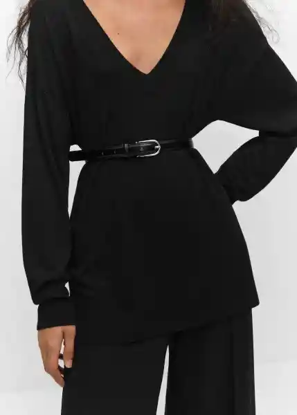 Jersey Lombia Negro Talla M Mujer Mango