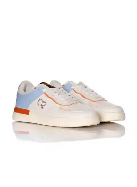 Tenis de Mujer Blanco y Azul Talla 35