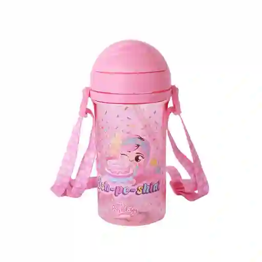 Botella de Plástico Con Pitillo Serie Mis Pastelitos Rosa Miniso