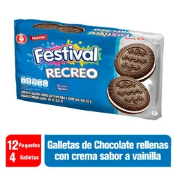 Festival Galletas de Chocolate Recreo con Crema Sabor a Vainilla