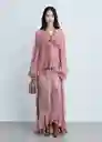 Vestido Royal Rosa Talla S Mujer Mango