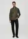 Camisa Oxford1 Khaki Talla L Hombre Mango