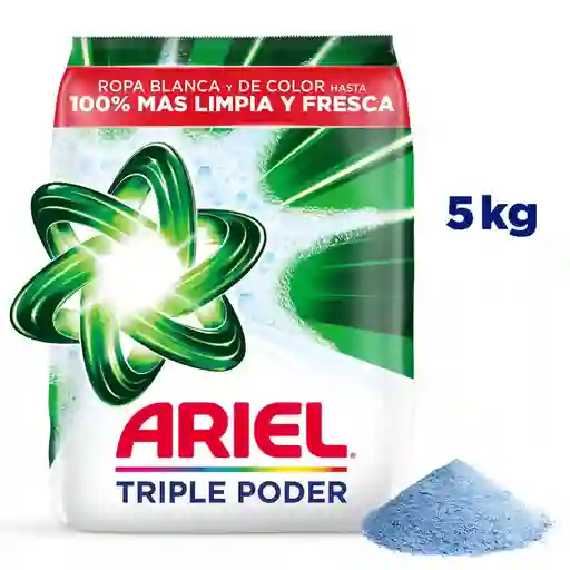 Detergente en Polvo Ariel Triple Poder De 5kg Jabon Para Ropa