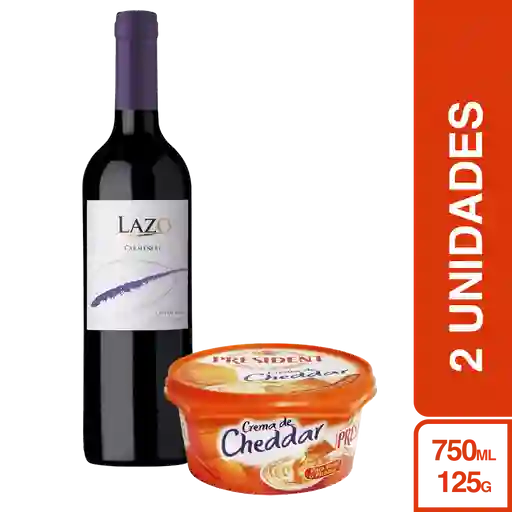 Combo Vino Lazo + Crema de Cheddar