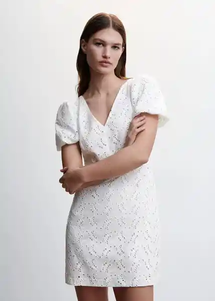 Vestido Dakota Blanco Talla 18 Mujer Mango