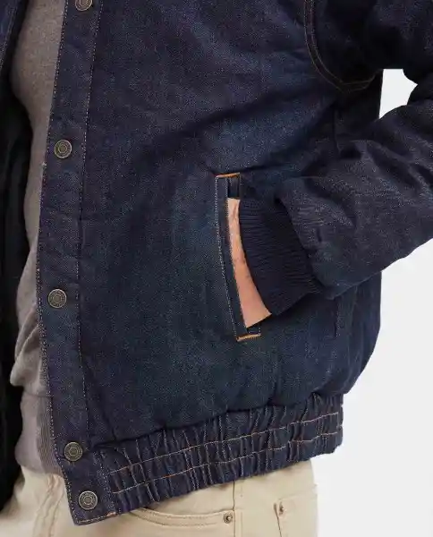 Chaqueta Bomber Denim Ult Azul Clásico Oscuro Talla S Chevignon