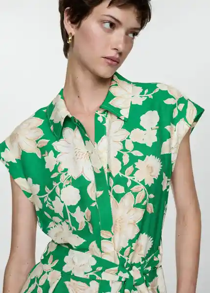 Enterizo Alazán Verde Talla 24 Mujer Mango