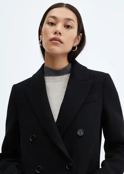 Abrigo Dali Negro Talla L Mujer Mango